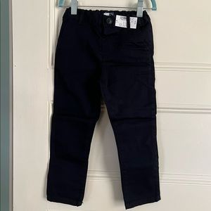 Boys 4T dark navy chinos. Never worn. NWT.